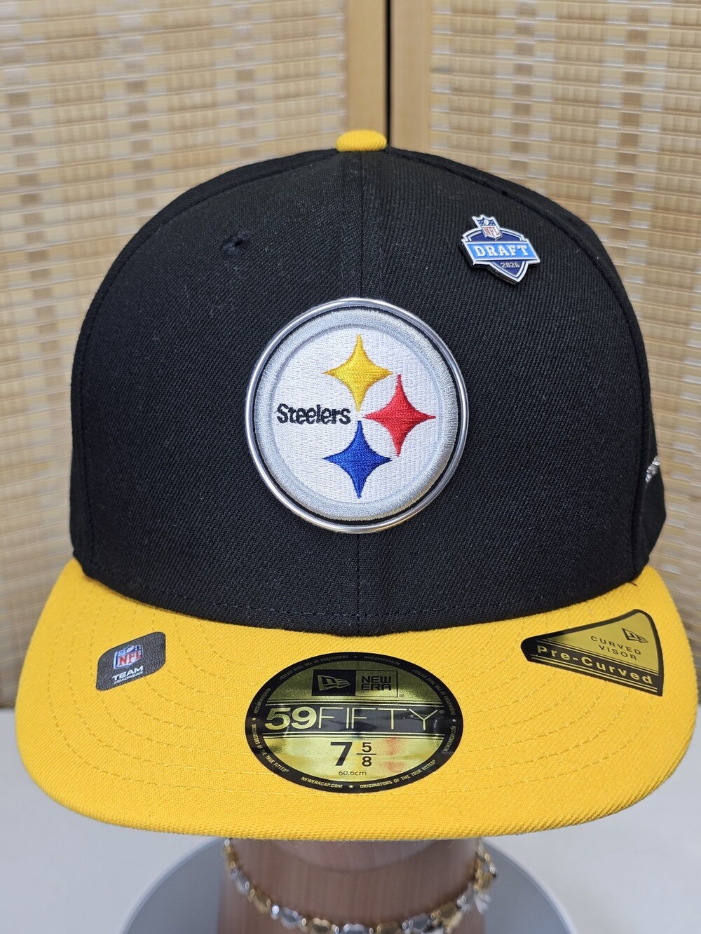 New Era Pittsburgh Steelers 2026 NFL Draft 59FIFTY Hat Black Gold 7 5/8